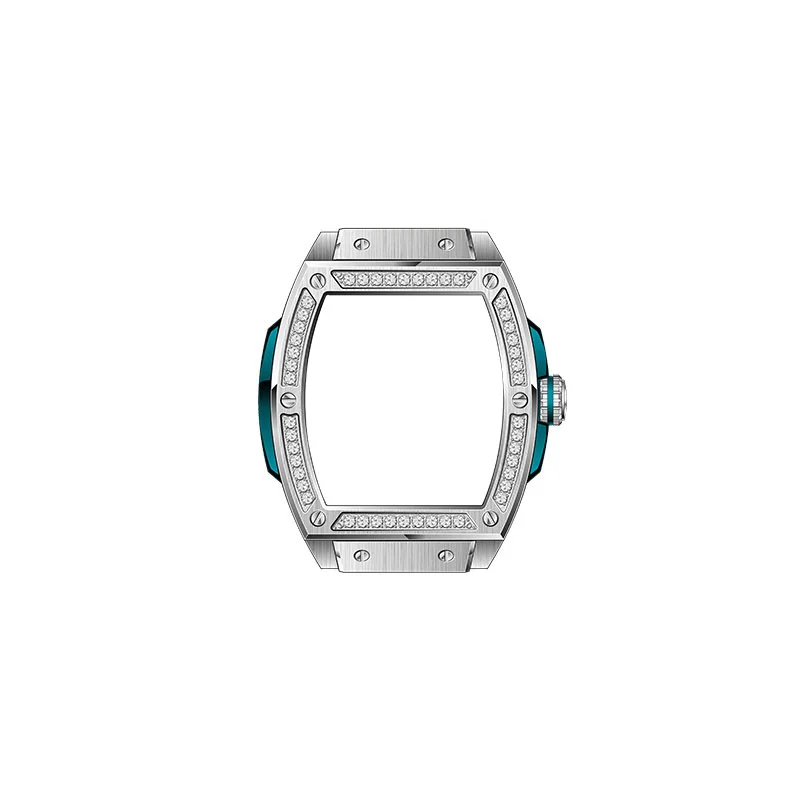 Stainless Steel with Diamonds Watch Case